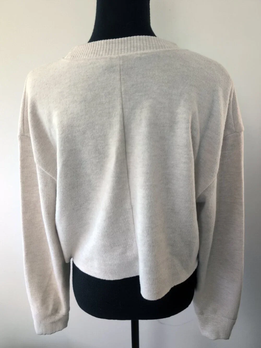 Zara Super Soft Cropped Lightweight Long Sleeve Oatmeal Shirt Casual Sophisticat - Picture 5 of 11